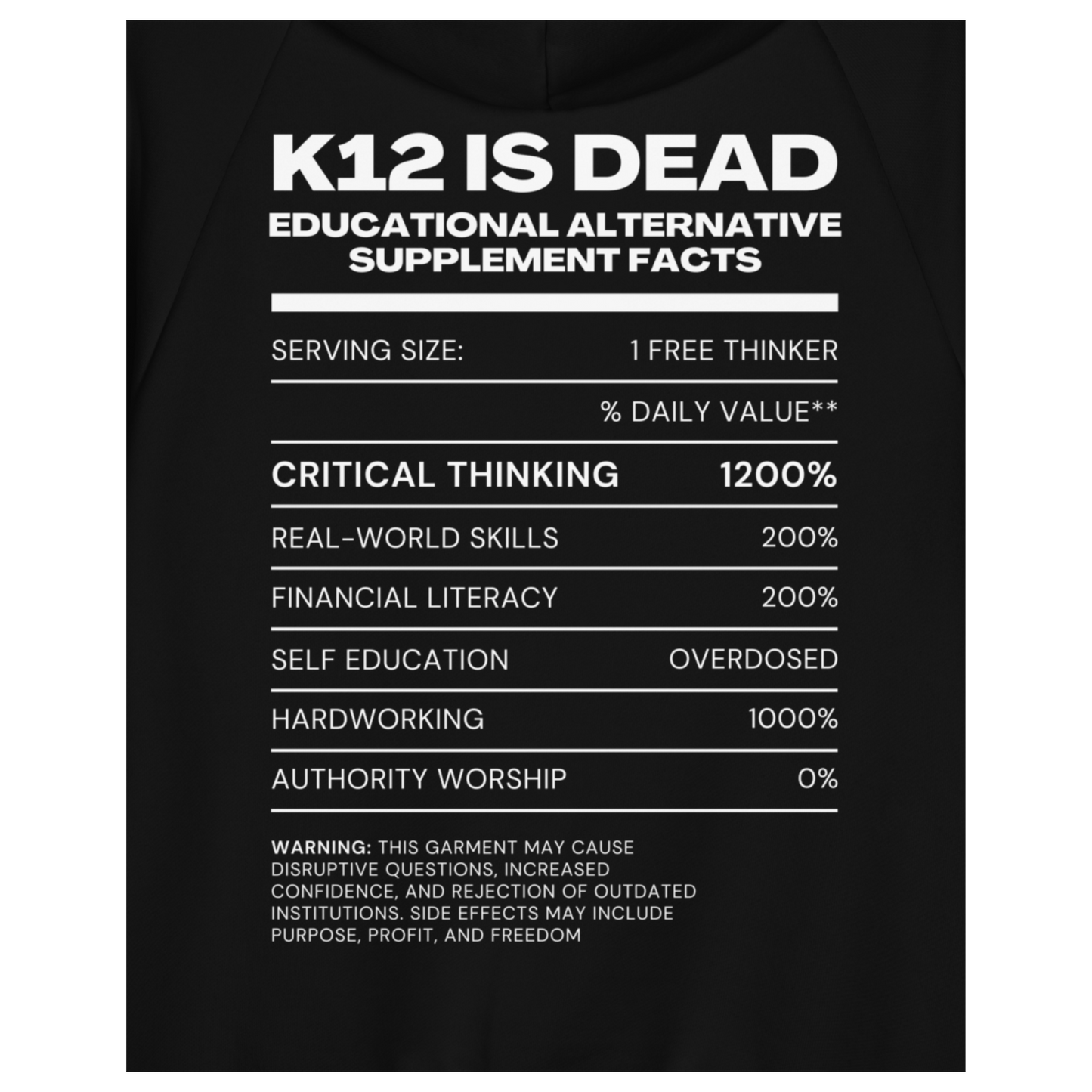 Supplement Facts Hoodie